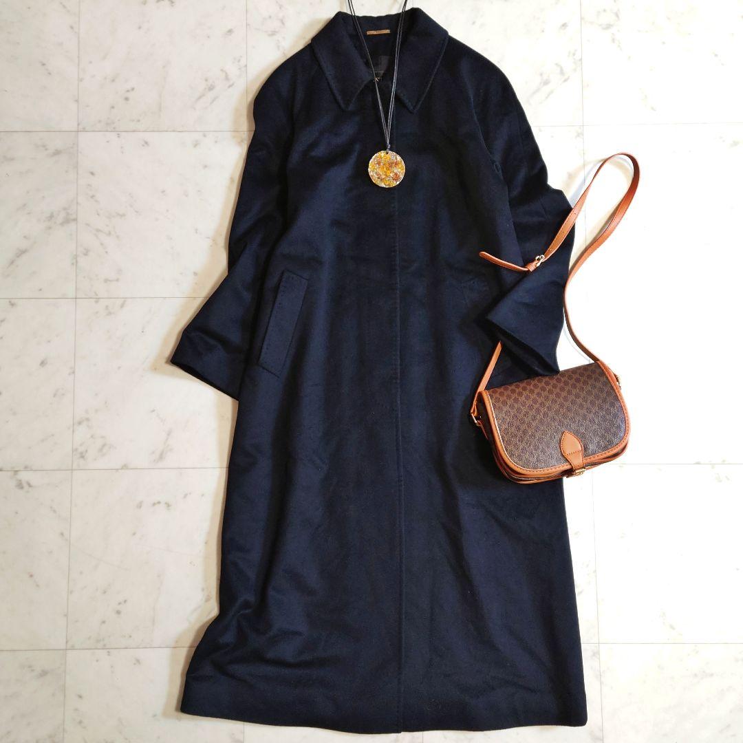 美品♪ サイズ11・3L ヴェスティナ ピュアカシミヤ100 ロングコート 黒 VESTINA 東京スタイル カシミヤ 100％ ロングコート 11号の通販 by h's