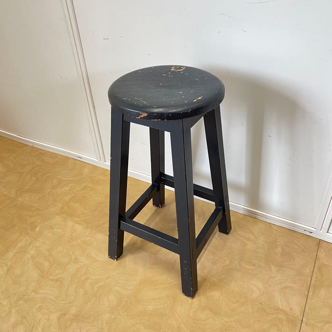 木製スツール 丸椅子 ハイスツール ビンテージ インダストリアル 黒 ブラック 楽天市場】ハイスツール 木製 什器 インダストリアル家具 チェア 回転