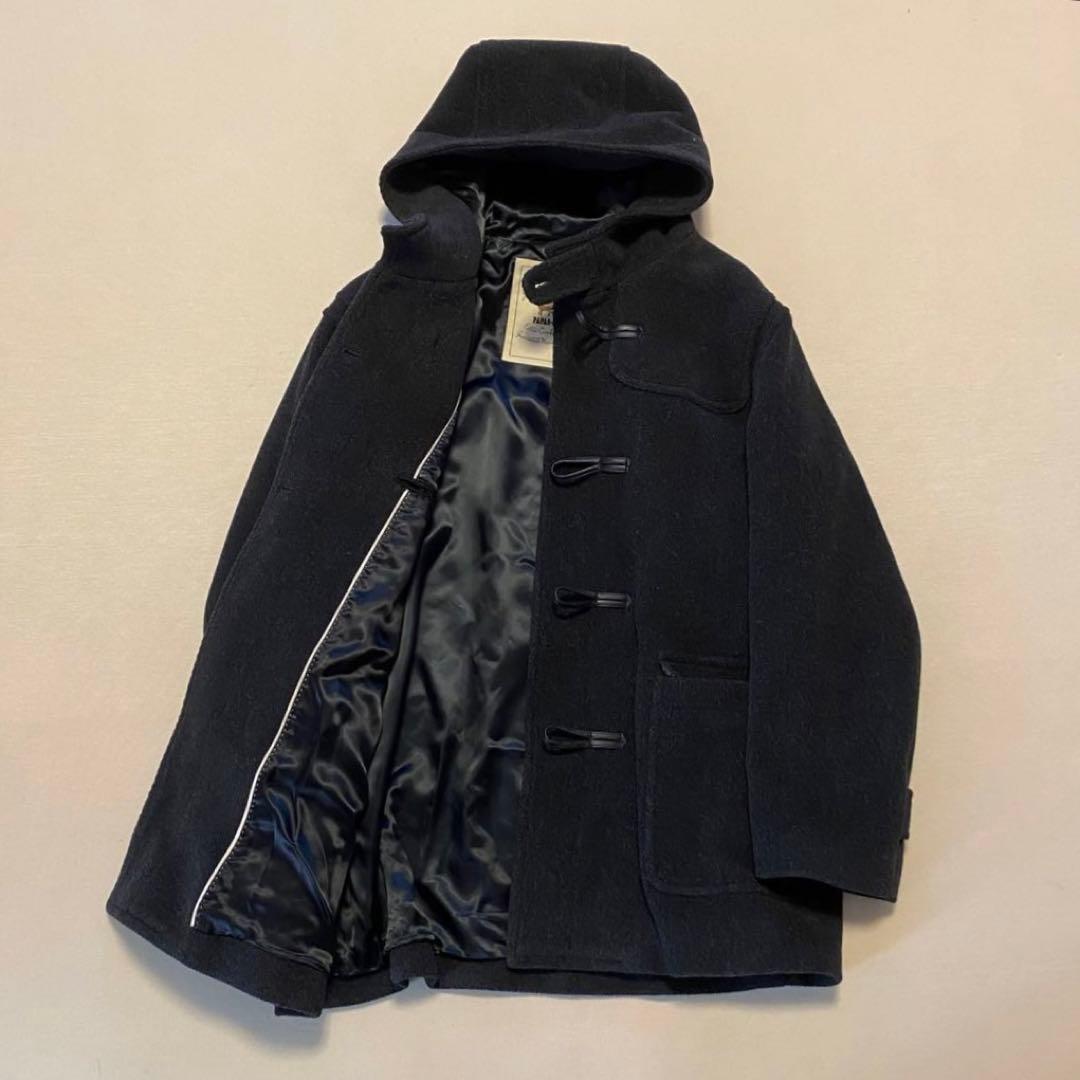 PAPAS＋パパス ダッフルコート L ブラック　レザー切り替え PAPAS＋パパス ダッフルコート L ブラック レザー切り替えの通販はau