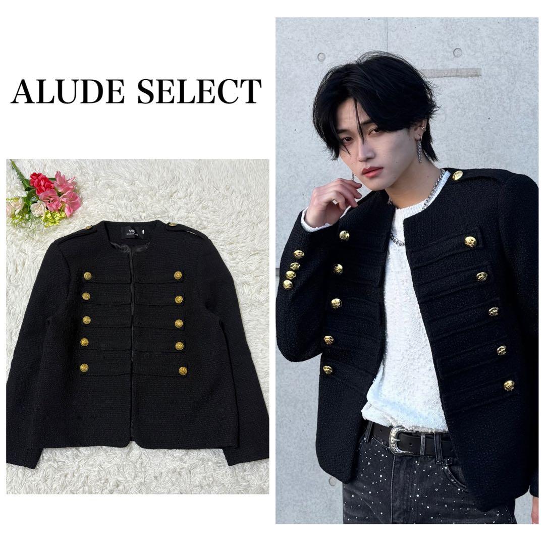 ALUDE SELECT design tweed jacket ブラック　L ALUDE SELECT】 black mode tweed jacket | 【ALUDE】韓国メンズ