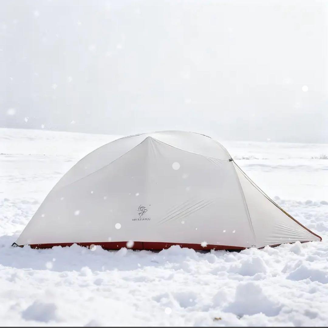 3人用キャンプテント コレクション ホワイト/レッド 冬用