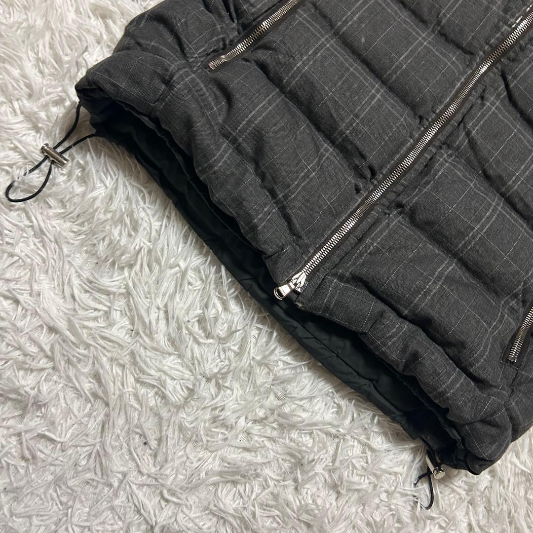 タトラス ダウンジャケット チェック 2way 肉厚 グレー 希少