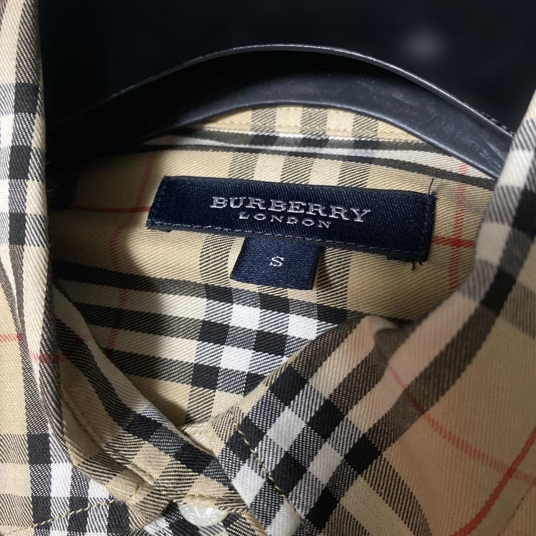 美品 Burberry London バーバリー ノバチェックシャツ ホース刺繍