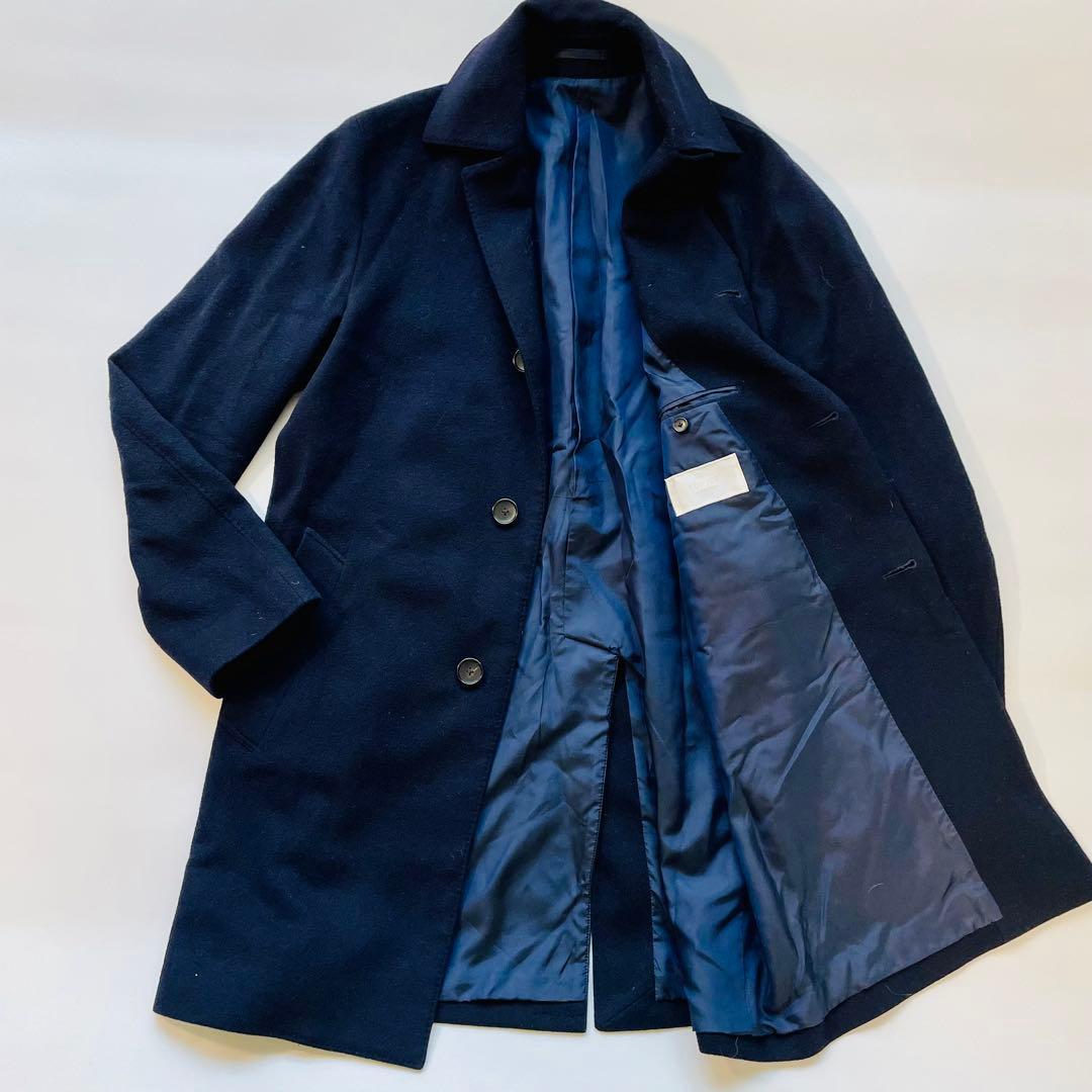 EDIFICE Alta Qualitaカシミヤ混 チェスターコート ネイビーL - メルカリ