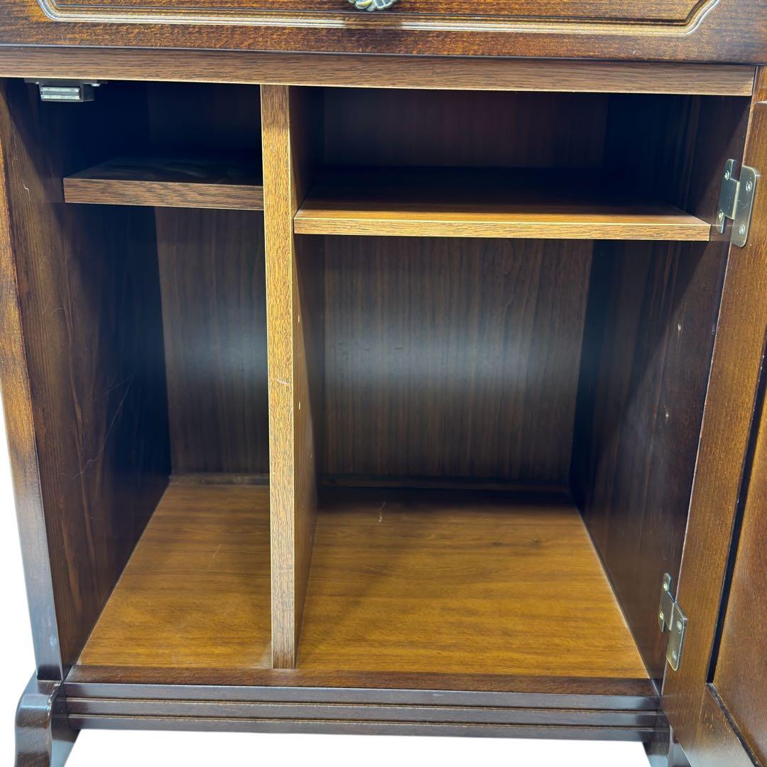 karimoku カリモク家具 TEL/FAX台 レトロ調 木製 サイドテーブル