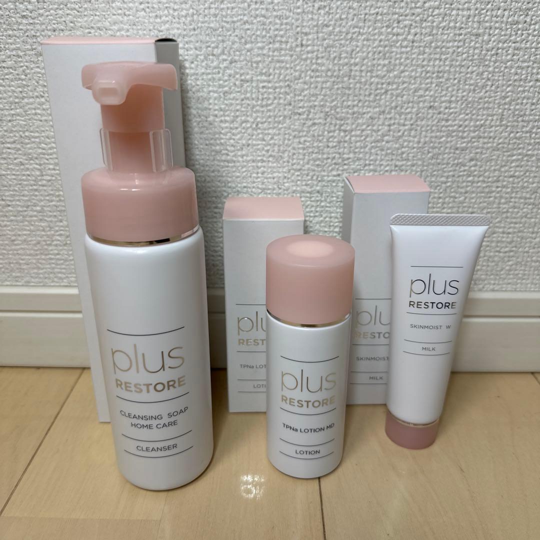 プラスリストア クレンジングソープ& ローション&乳液　3点セット プラスリストア クレンジングソープ泡 ピールケア 3本セット