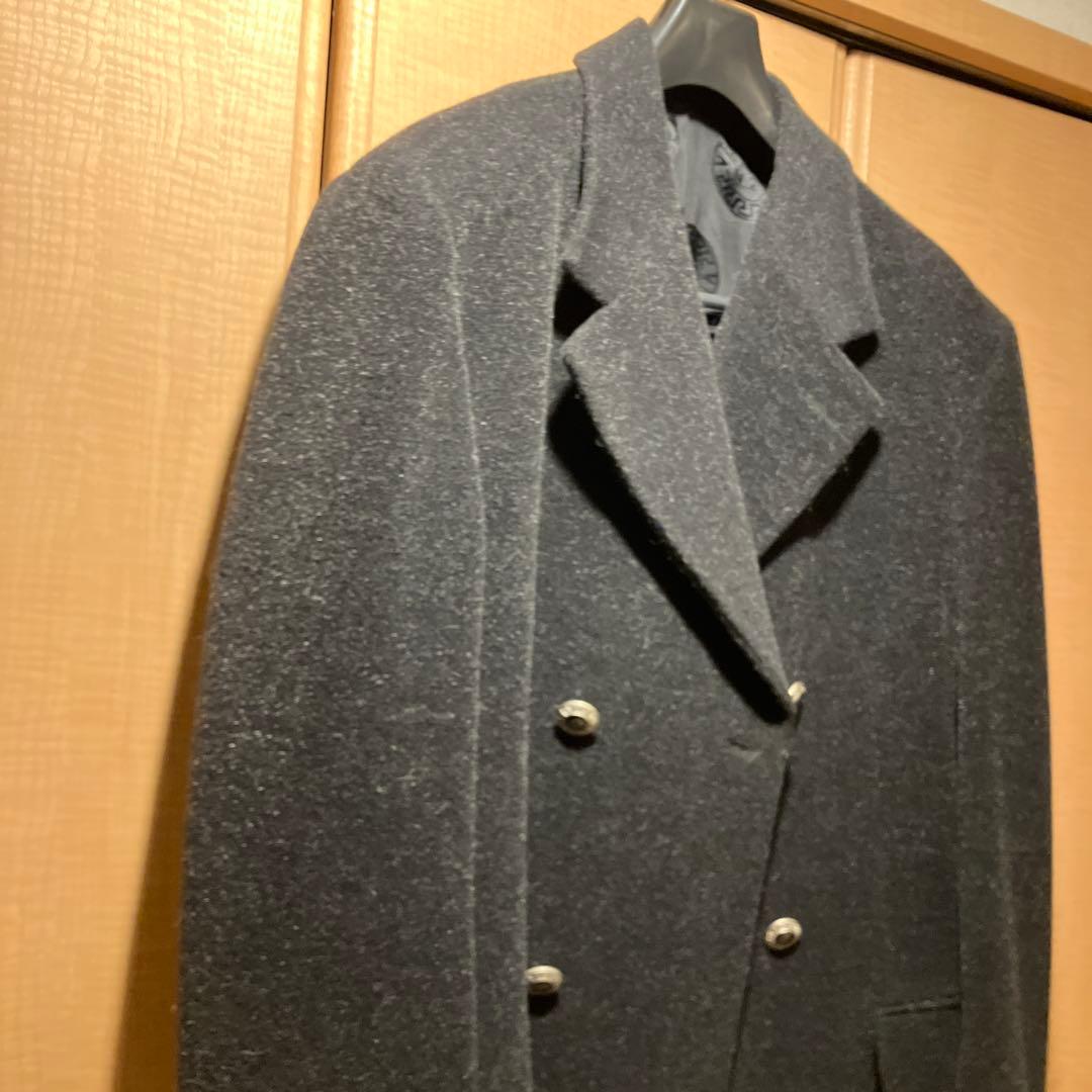 ヴェルサーチェダブルブレスト チェスターコート 黒《M》