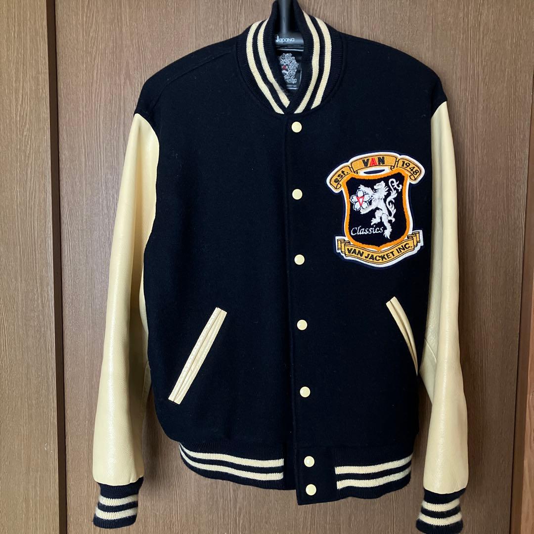 VAN JACKET スタジャン スタジアムジャンパー　黒/アイボリー　美品 2026年最新】Yahoo!オークション -van スタジャン(スタジアム