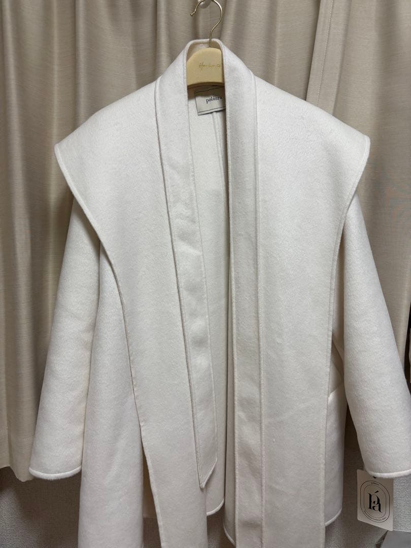 polaura ショールカラーウールミドルコート - メルカリ