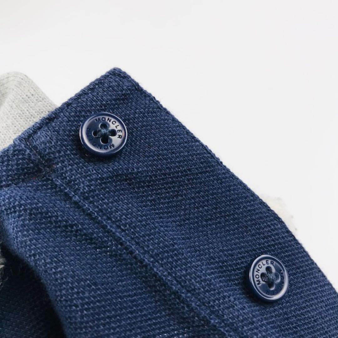 良品☆モンクレール・ワッペン付 上衿ブランドロゴ ポロシャツ(SM相当