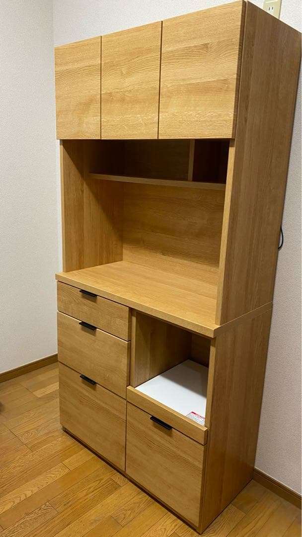 【極美品】ニトリ　キッチンボード　エトナ　食器棚 ニトリ（NITORI） キッチンボード(エトナ120KB LBR) ニトリ期間限定：4