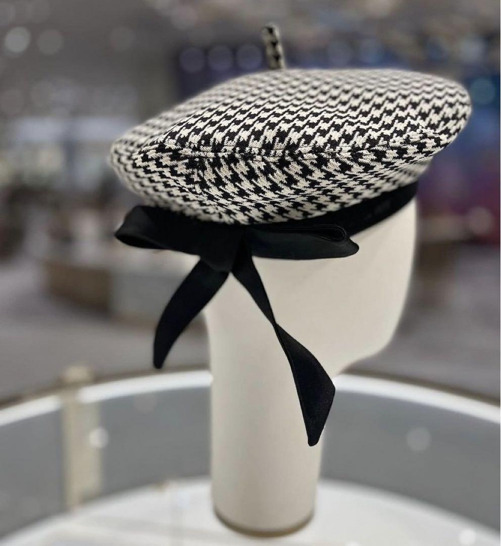Christian Dior ベレー帽 千鳥柄 - メルカリ