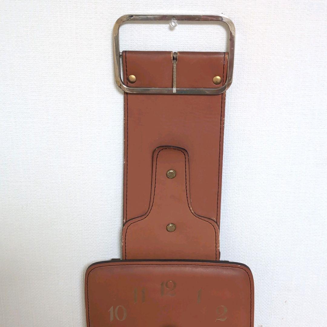 レア商品】カリモク 腕時計型壁掛け時計 革製 愛知時計 動作難あり