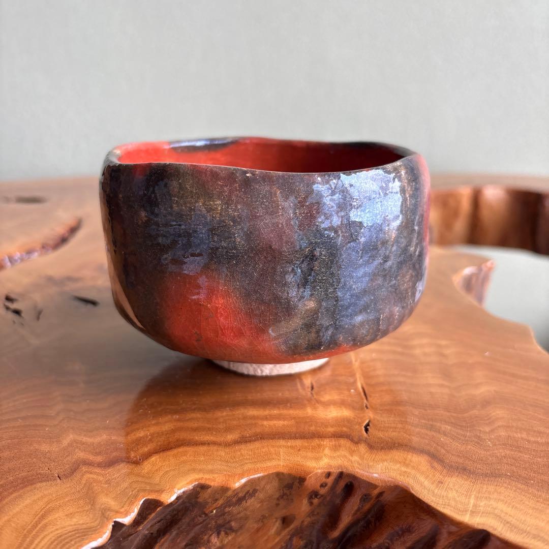 赤楽茶碗 川崎和楽作 富士山 楽焼 抹茶碗 茶道具 共箱 - メルカリ