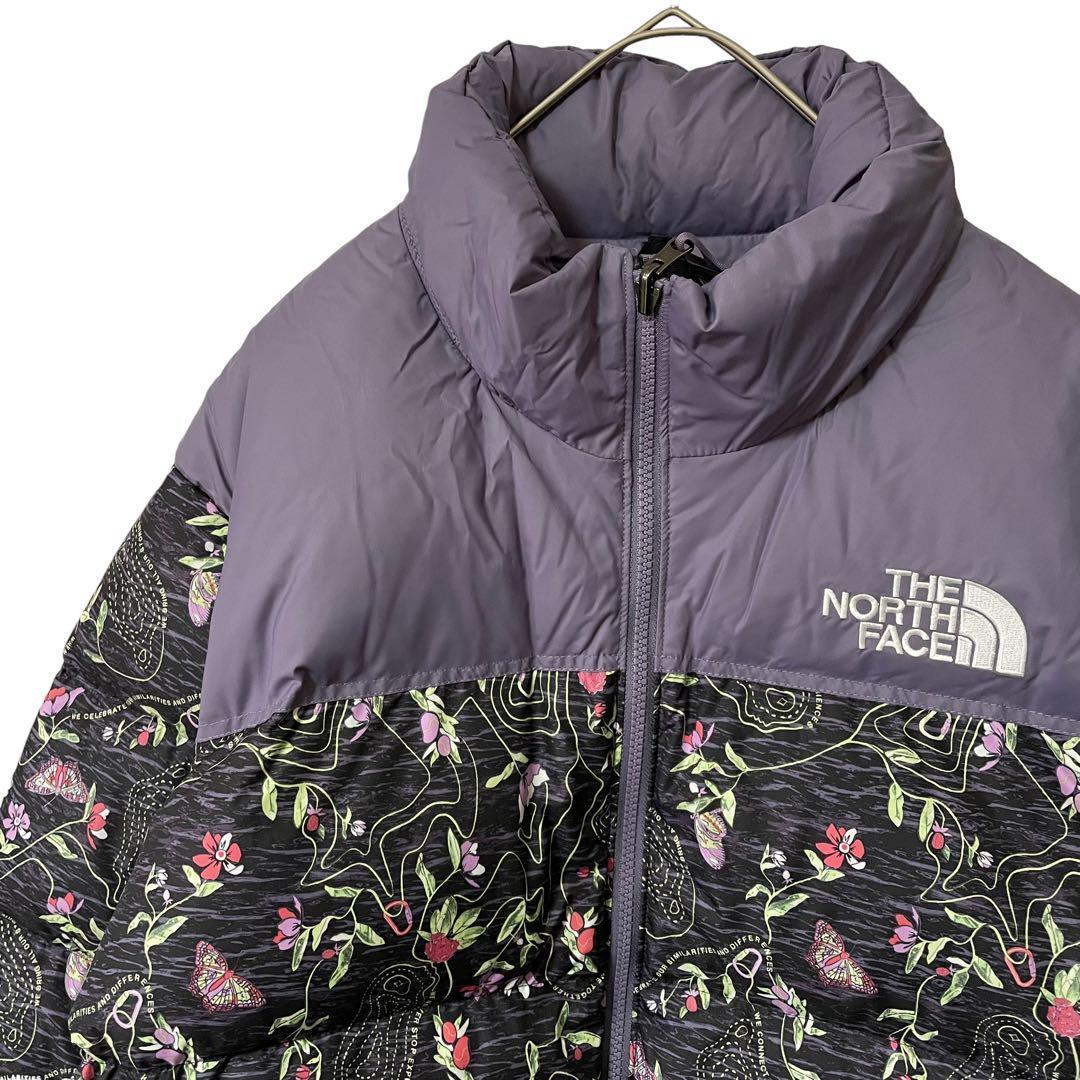 海外限定 ザ ノースフェイス ヌプシ ダウンジャケット 花柄 96 刺繍 XL