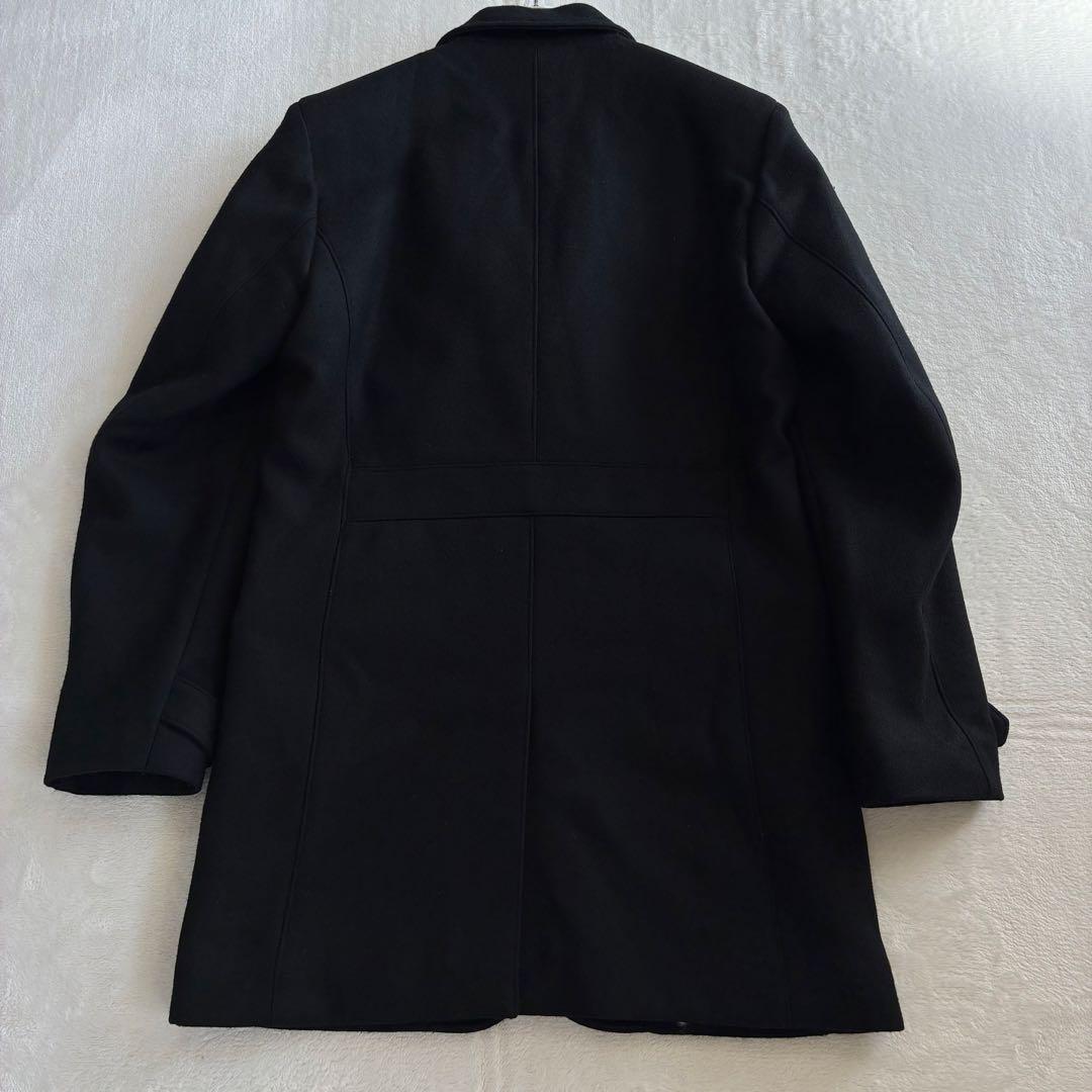 ラウンジリザード ロングコート L 黒 ウール チェスター 希少