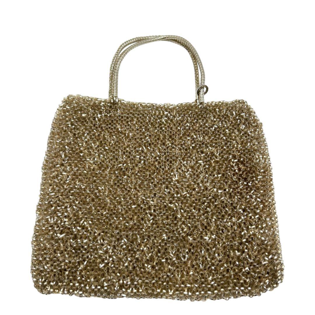 美品】 アンテプリマ ワイヤーバッグ トートバッグ ゴールド スクエア