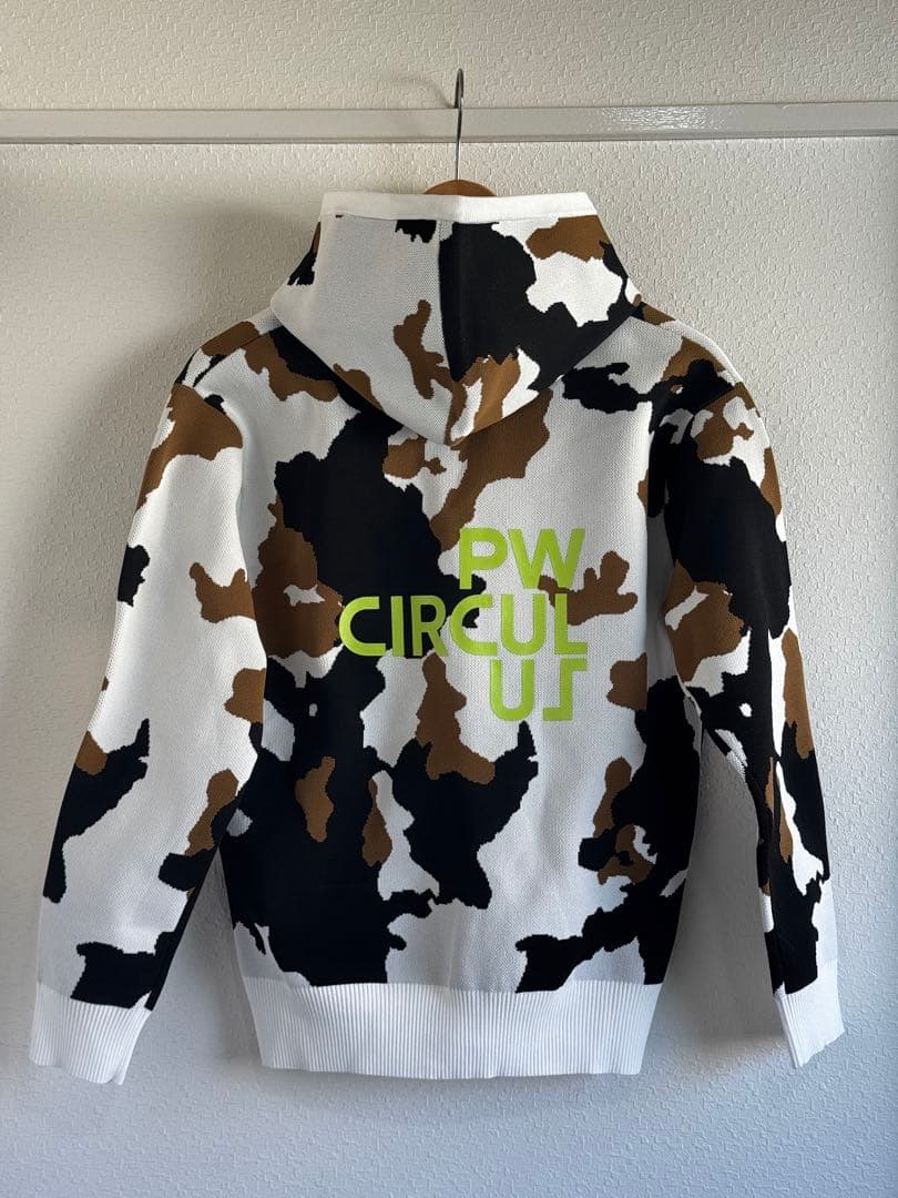 PW CIRCULUS 【WOMEN】ピント柄 ジップアップニットフーディ