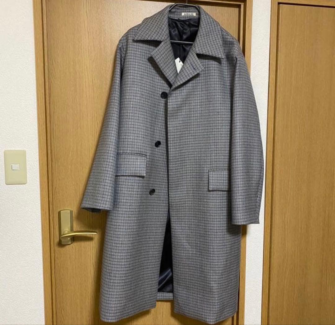 DOUBLE FACE CHECK SOUTIEN COLLAR COAT - メルカリ