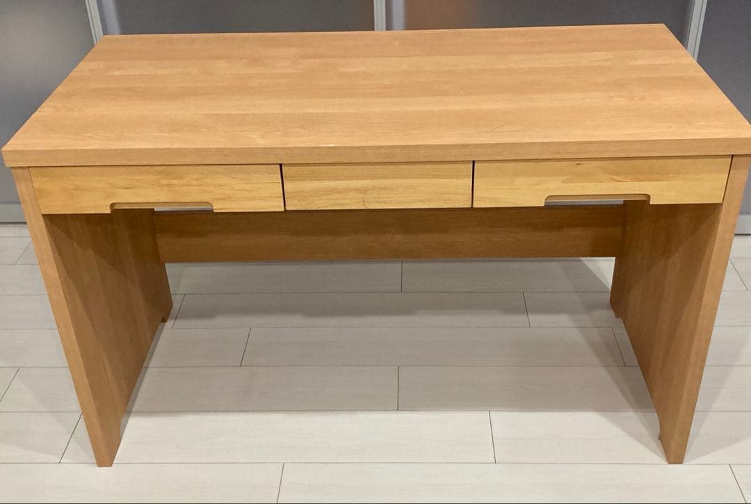 堀田木工所　ベルメゾン　木製デスク パソコンデスク　学習机 3/16まで大型送料無料】 ななめ脚が軽やかな印象のアルダー材の学習机