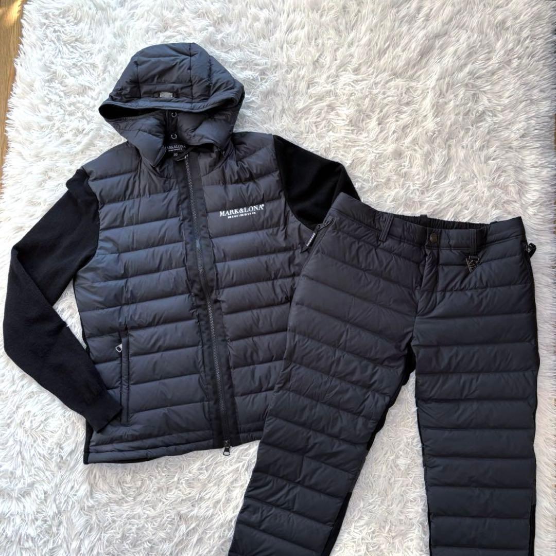 美品 マークアンドロナ セットアップ ダウン ブルゾン パンツ ブラック 美品 マークアンドロナ セットアップ ダウン ブルゾン パンツ ブラック