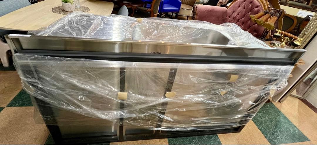 地域限定無料配送】ステンレススチール シンク一体型キッチン収納