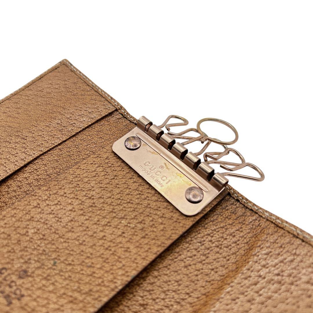 GUCCI】 グッチ GGキャンバス キーケース レザー キャンバス 総柄