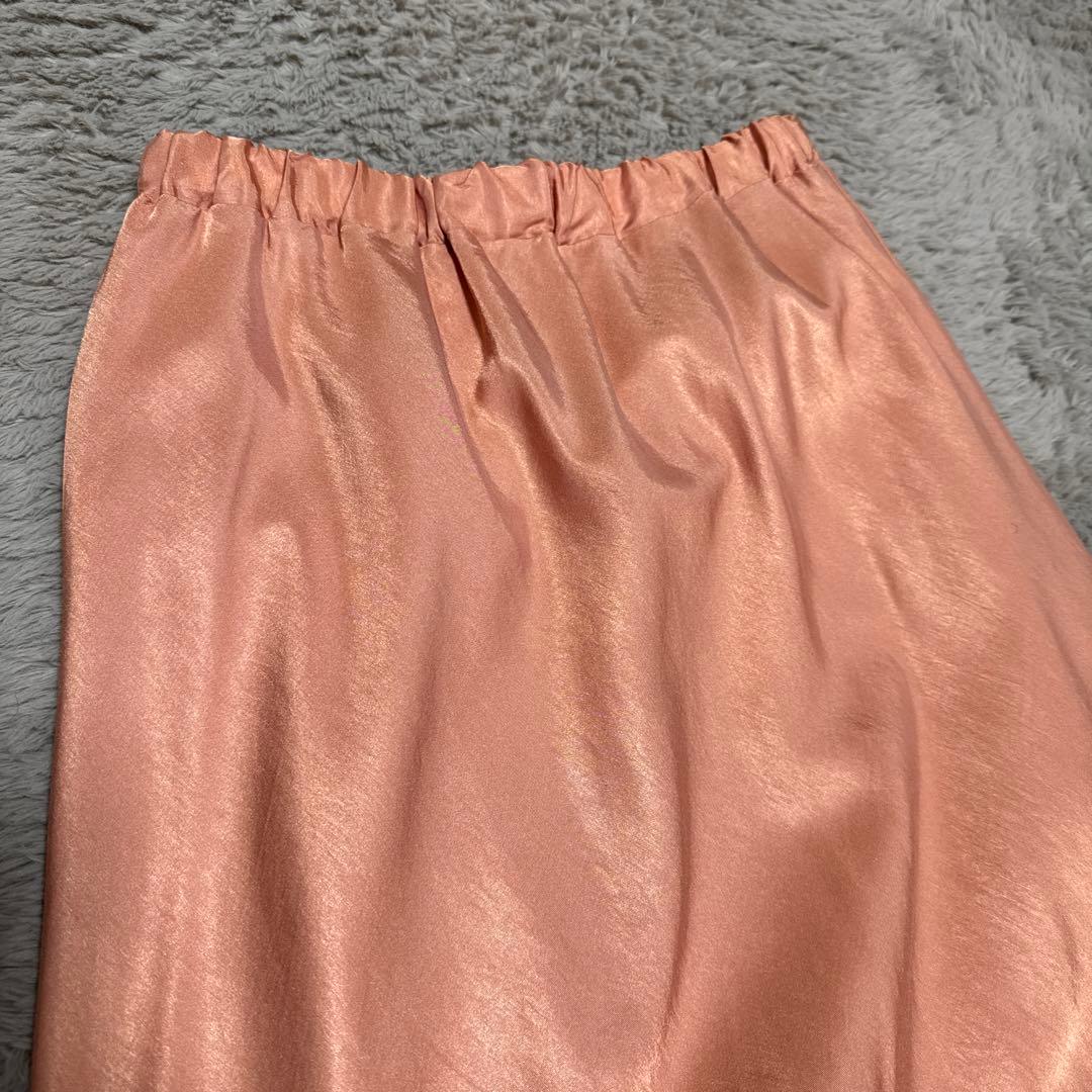 ANIECA 光沢サーモンピンク バイアススカートフリーサイズ F1021008296