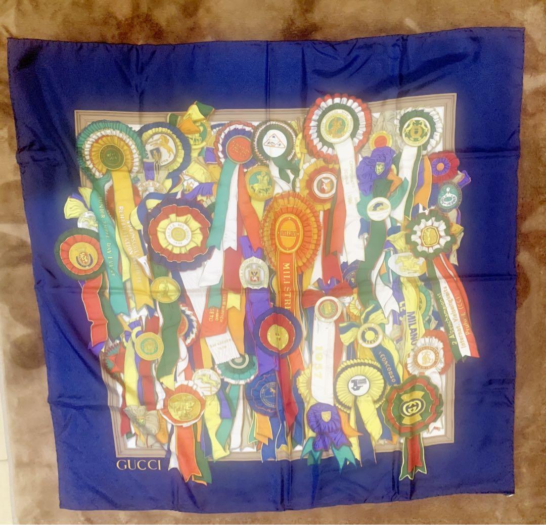 GUCCI スカーフ 大判 ヴィンテージ 中古・古着通販】GUCCI (グッチ) 大判スカーフ/ゴースト ペイント柄