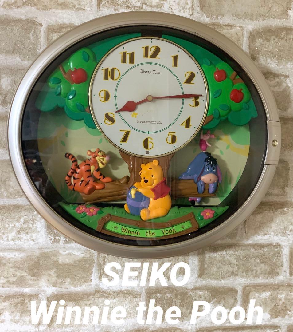 プーさん かけ時計 オルゴール シーソー 振り子 からくり掛け時計