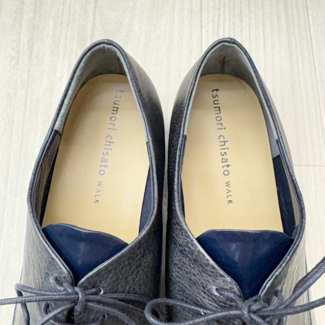 □ 極美品 ツモリチサト ウォーク レースアップシューズ レザー