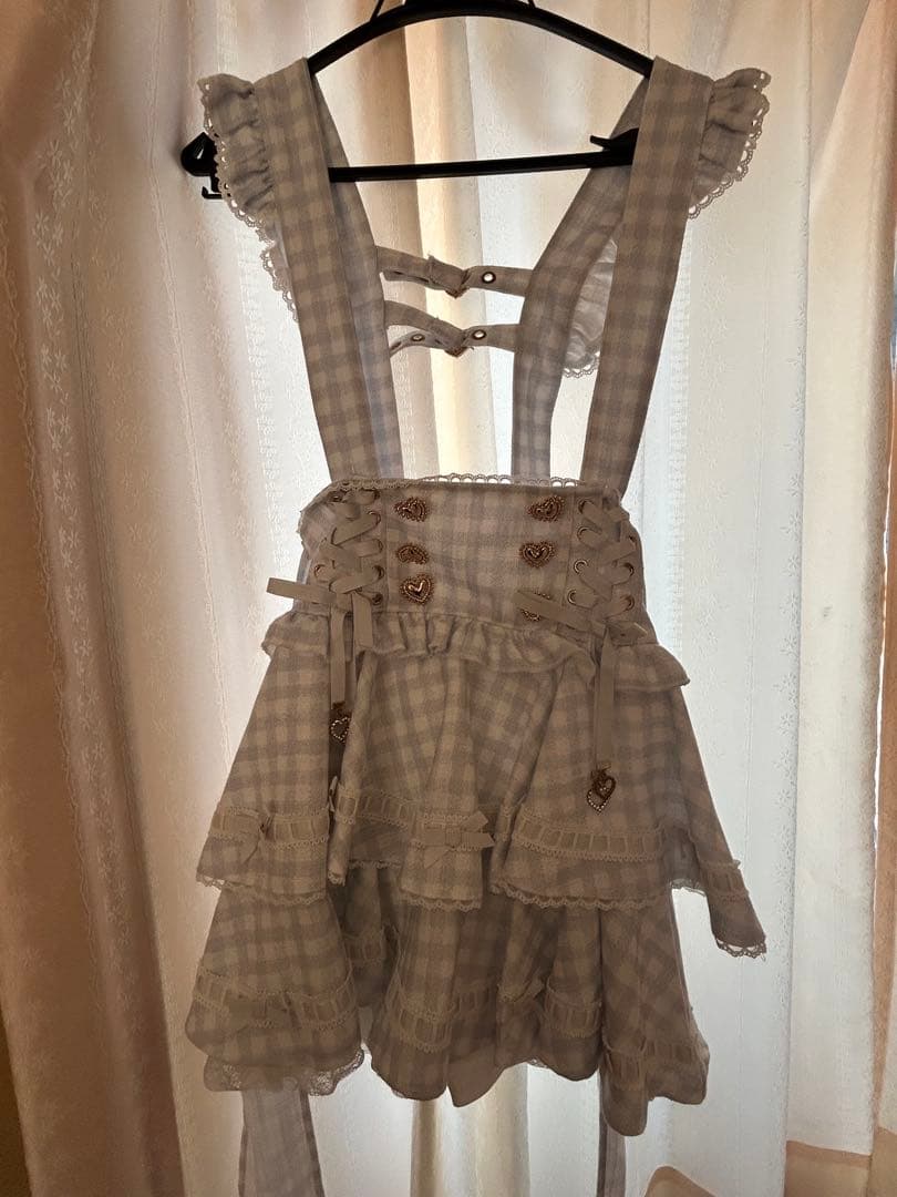 ꒰ LIZLISA ꒱ はしごリボンギンガムティアードスカパン ブルー - メルカリ