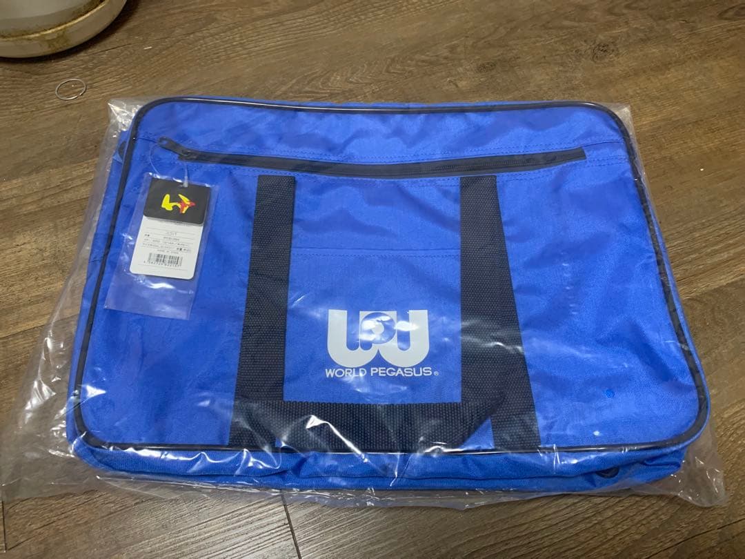 新品未使用】ワールドペガサス スクールバッグ 青 ワッペ スクバ 旧型