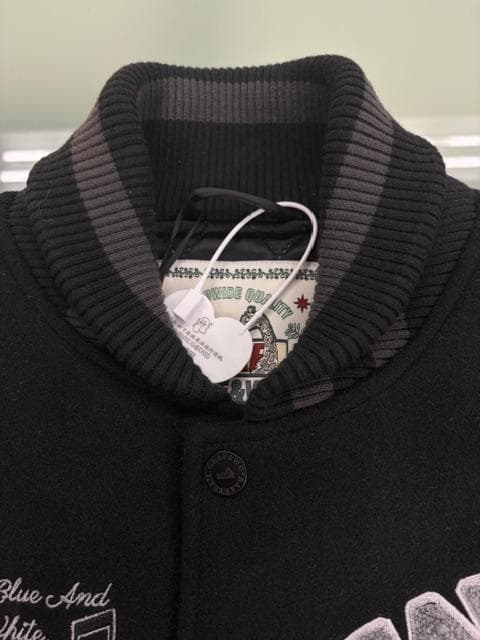 B品ドットボタン不良】GRAF&WU音符サガラ刺繍ドンキー衿中綿スタジャン