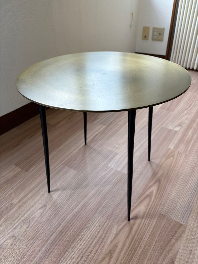 サイドテーブル・ナイトテーブル・ローテーブル KANADEMONO Round Olive Steel Side Table Round Olive Steel Side Table – KANADEMONO