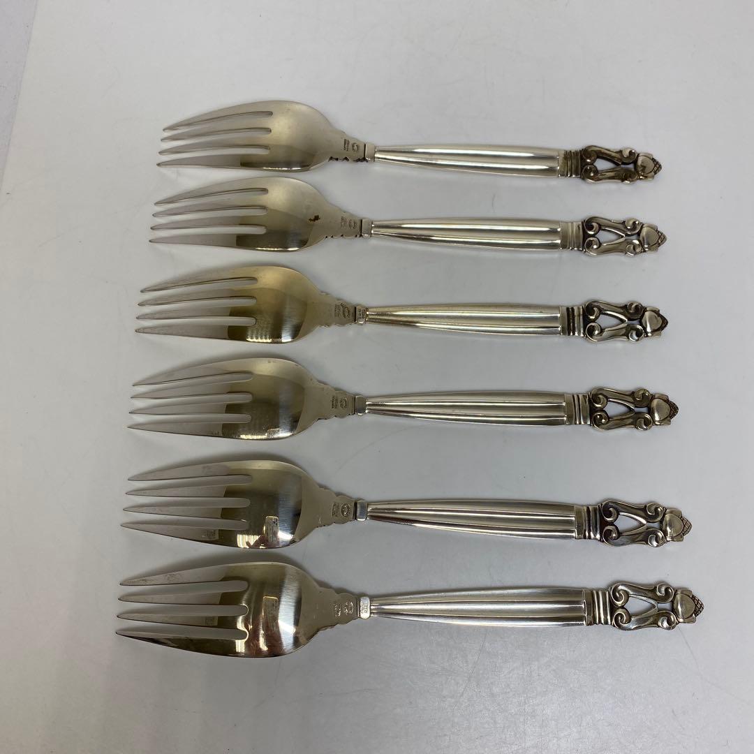 ジョージジェンセン sterling ディナーフォーク6本 354g - メルカリ