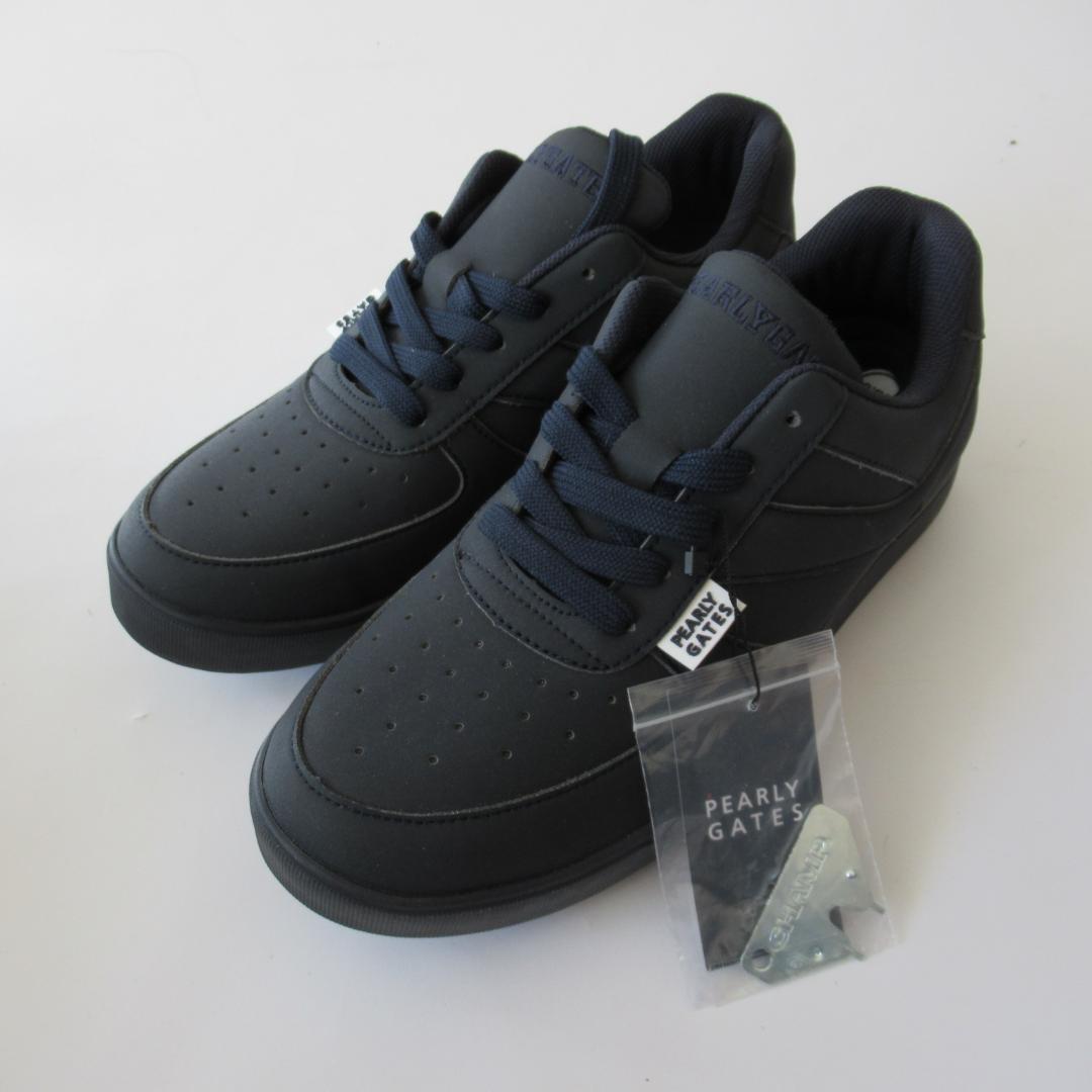 パーリーゲイツ新品濃紺 ソフトスパイク ゴルフシューズ 25.0ｃｍ