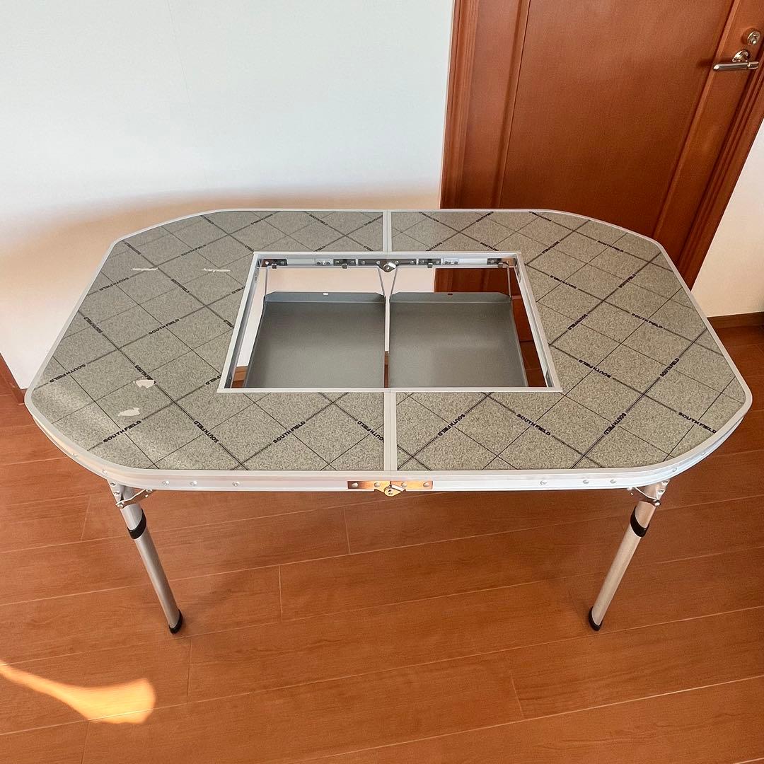 SOUTH FIELD 折りたたみBBQテーブル 125×80cm 焚き火台対応 SOUTH FIELD 折りたたみBBQテーブル 125×80cm 焚き火台対応