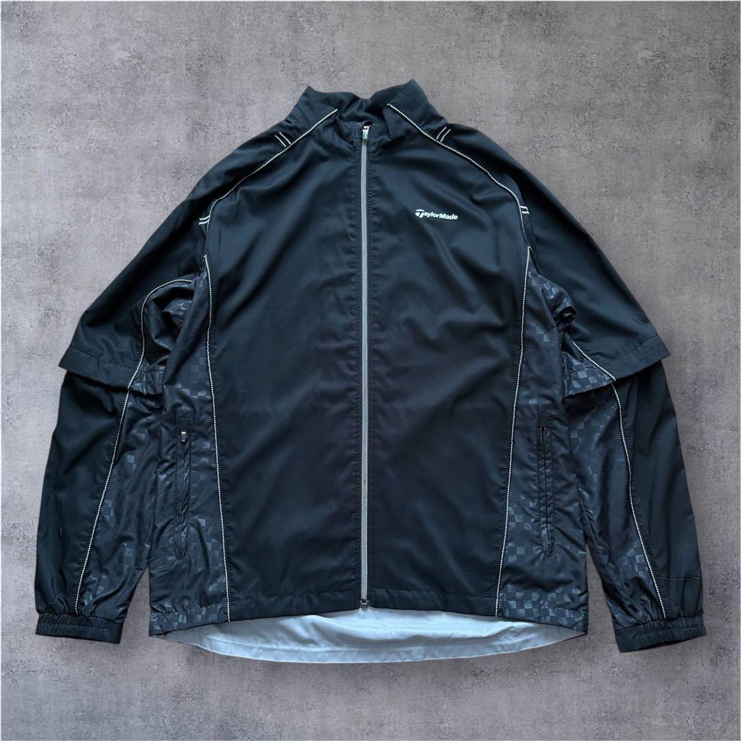 テーラーメイド　2WAY ナイロンジャケット　黒　袖　着脱可能　レア テーラーメイド テーラーメイド 2WAY ナイロンジャケット 黒 袖 着脱