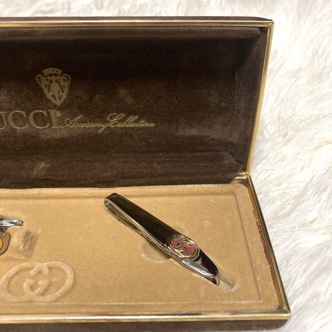 希少【美品】GUCCI カフス&タイピンセット シェリーライン グッチ