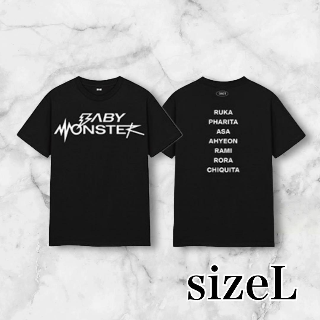 BABYMONSTER ベビモン LOGO Tシャツ ブラック 黒 Lサイズ - メルカリ