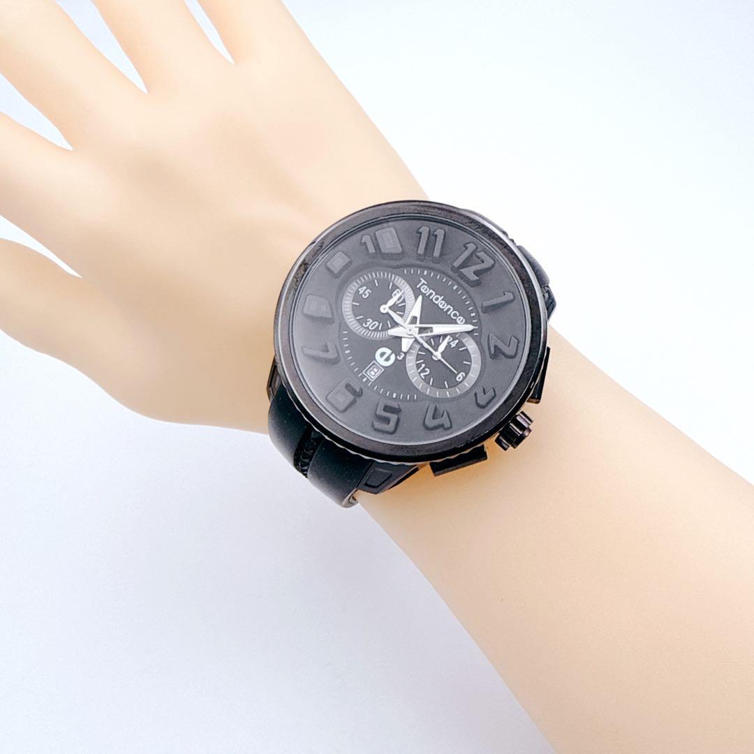 限定✨ Tendence ガリバー ラウンド クロノグラフ デイト 兼近大樹 黒