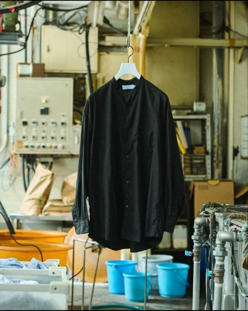 専用Graphpaper Kyoto5周年　バンドカラーシャツ Graphpaper (グラフペーパー) Broad L/S Oversized Band Collar Shirt
