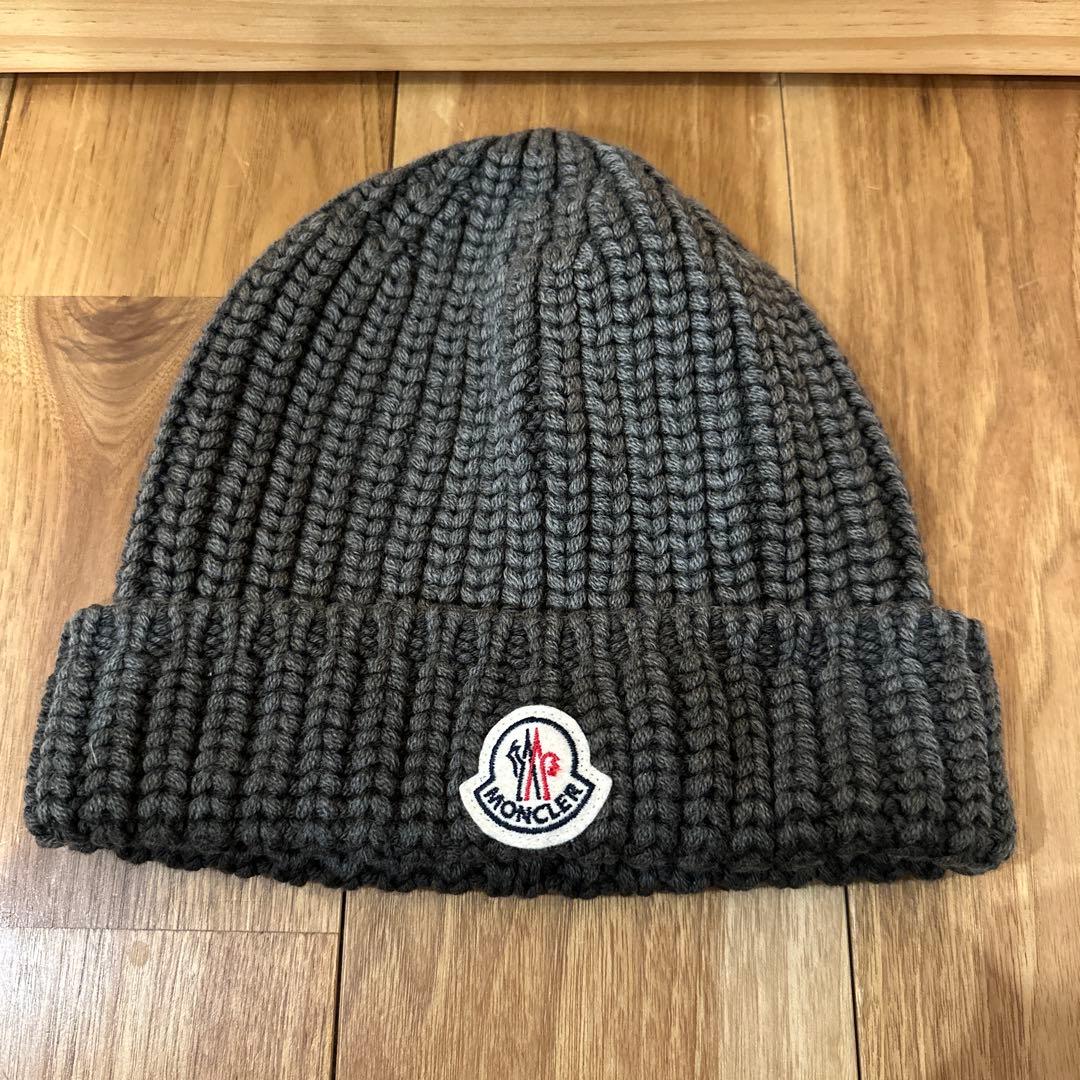 MONCLER モンクレール ニット帽 グレー ニットキャップ 正規品 楽天市場】MONCLER モンクレール ロゴ ワッペン ビーニー 帽子 ニット