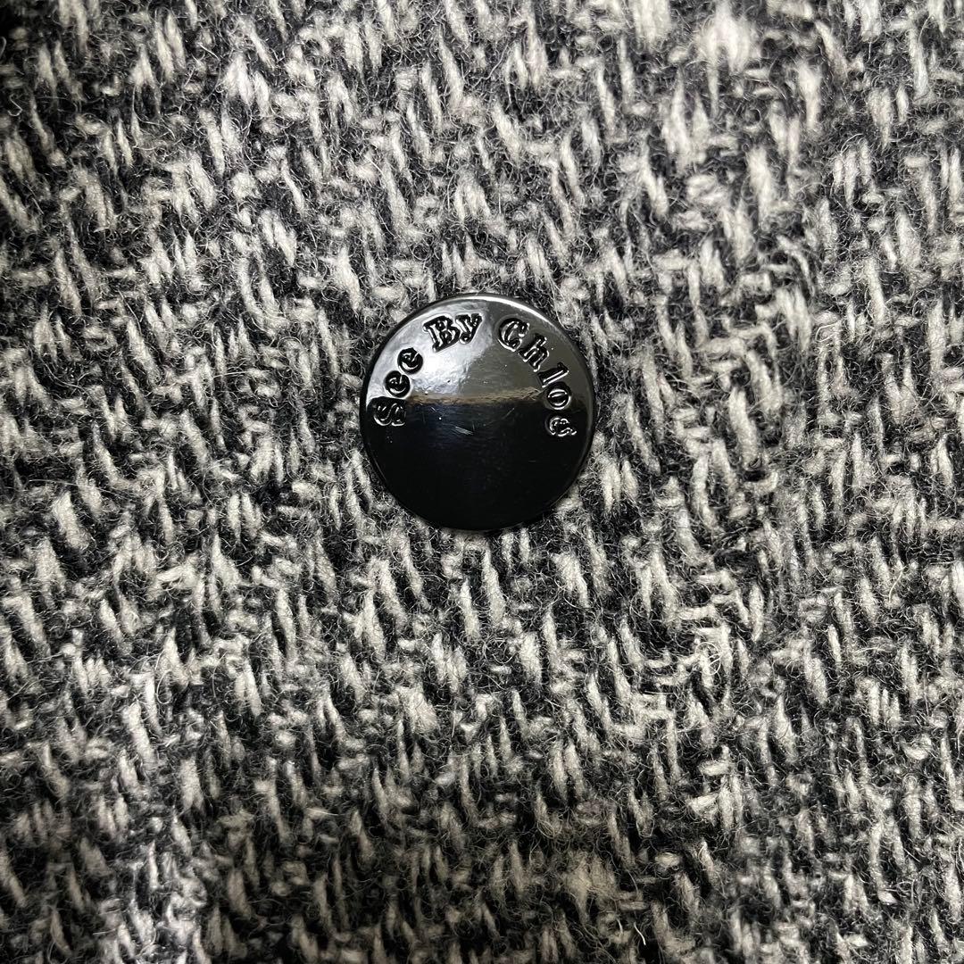 新品タグ付き】SeeByChloe ニットポンチョコート ウール グレー 新品