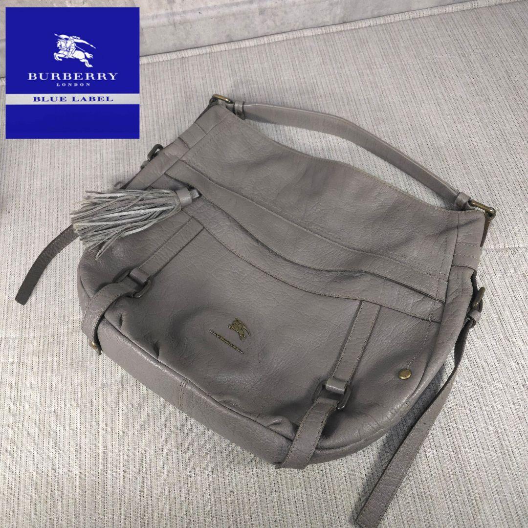 BURBERRY　バーバリー　ブルーレーベル　レザー　ショルダーバッグ　オーバル 中古・古着通販】BURBERRY BLUE LABEL (バーバリーブルーレーベル