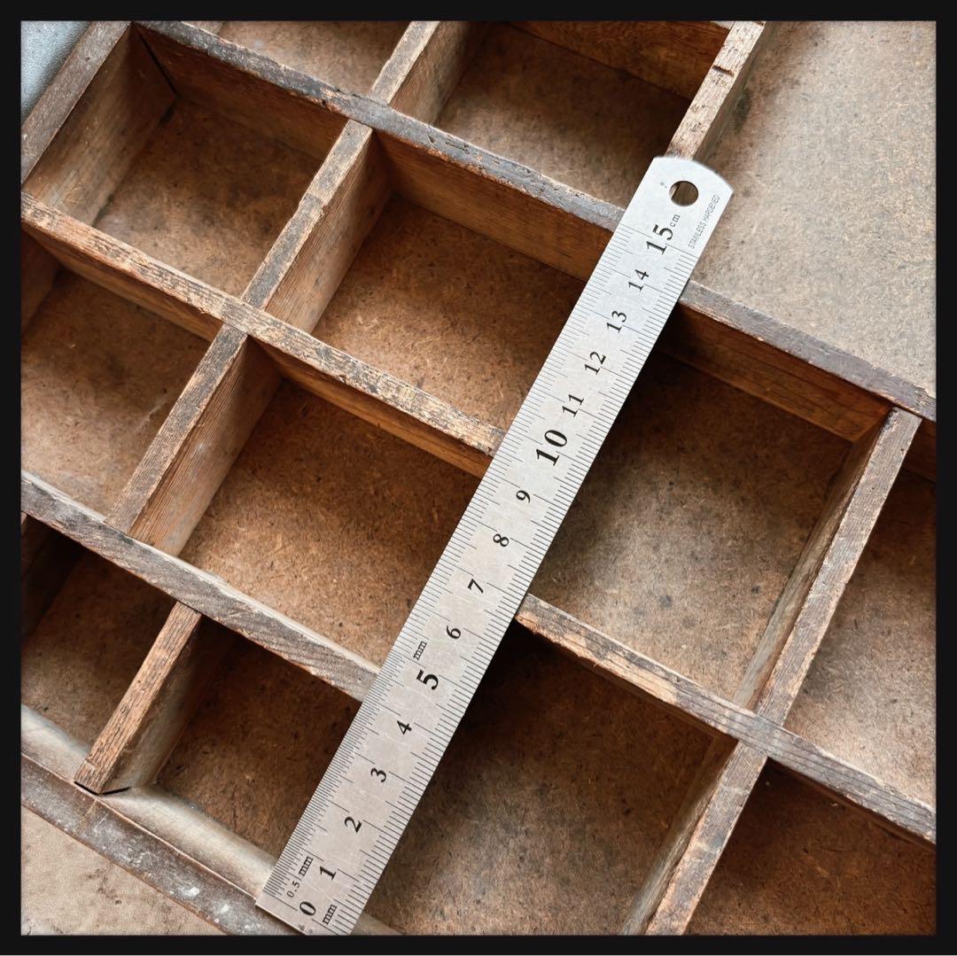 オールドヴィンテージ 木製プリンタートレイ 飾り棚