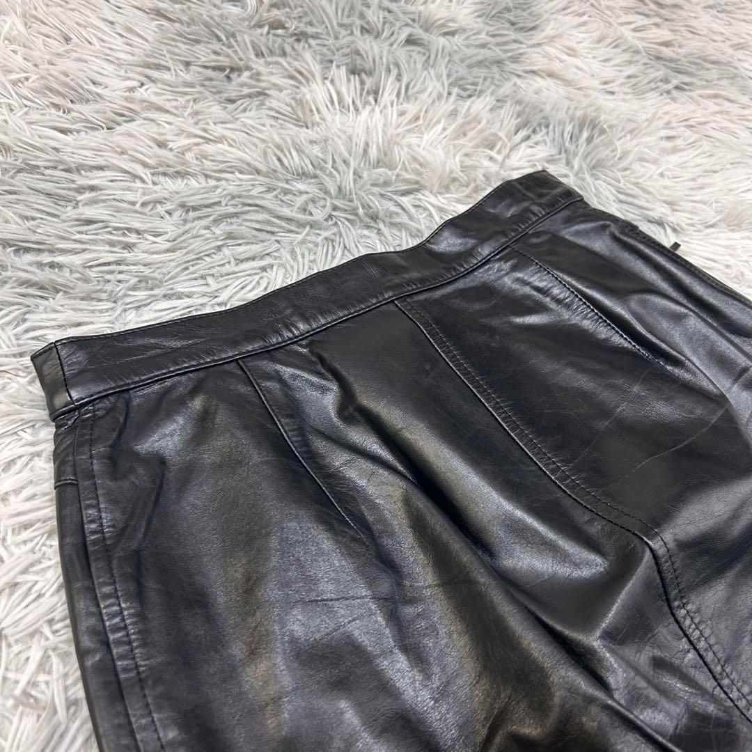 m6054【ヴィヴィアンタム】レザースカート 牛革 Aライン ロング ミディ