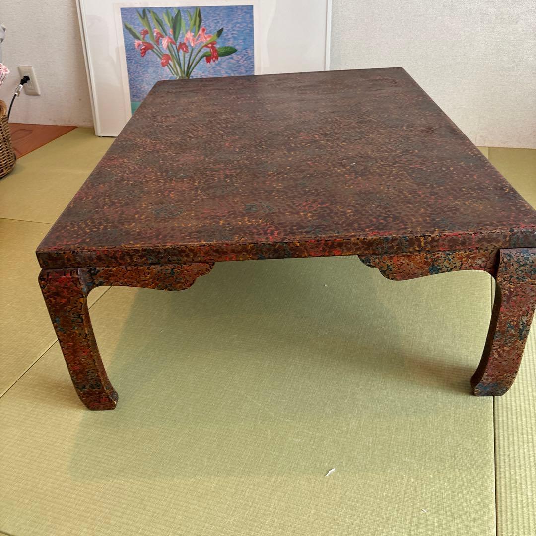 津軽塗 テーブル 座卓 伝統工芸品 漆塗り 別途脚部発送の為脚分だけ