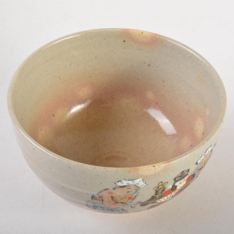 茶道具 京焼 寺尾陶象作 乾山猿回 茶碗 共箱 V 6529